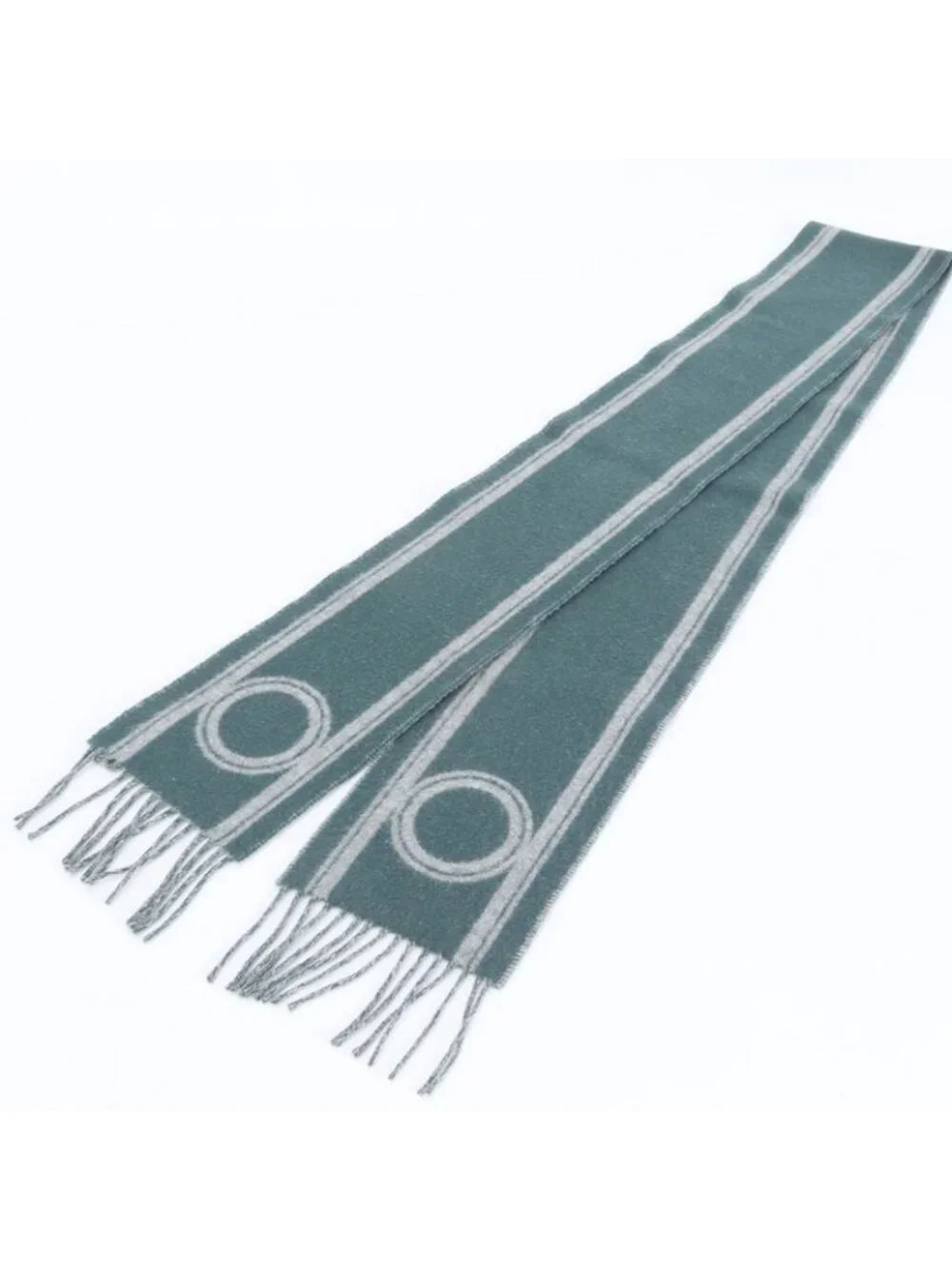★SOLD★ Hermes Tagged Band de Repo Cashmere 100% Scarf Bicolor Shawl - Picture 2 of 4
